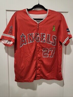 Los Angeles Angels #27 Red Baseball Jersey
